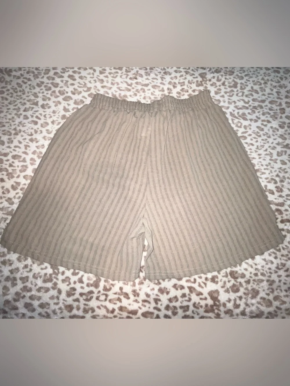 Women's Brown Striped Shorts